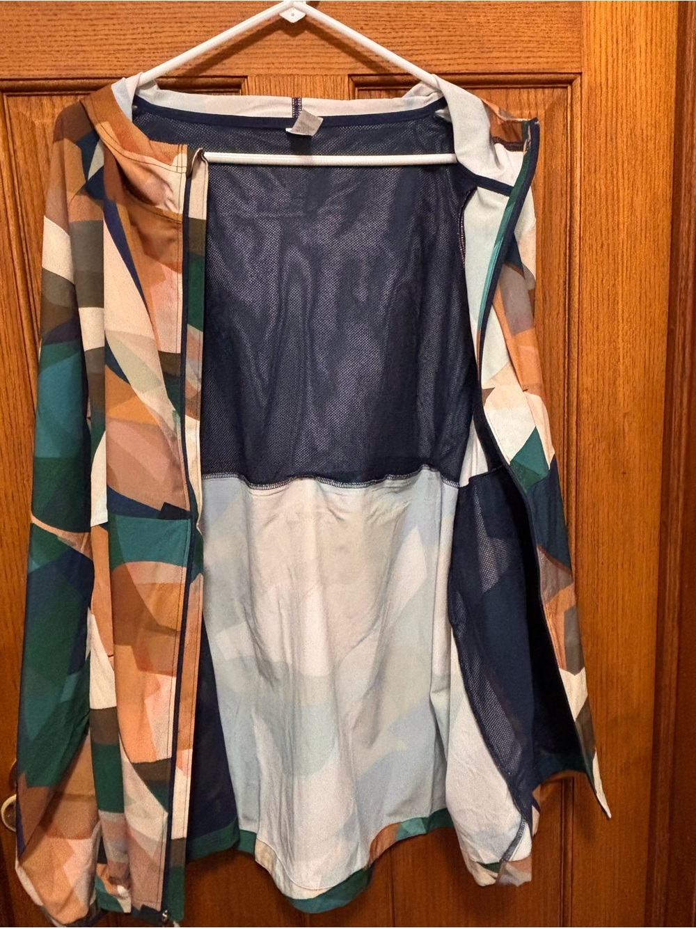 DSG Geometric Lightweight Hooded Jacket in Teal, Brown, Tan. Sz XXL NWT - Picture 6 of 6